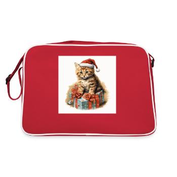 Christmas Kitten 3 - Retro Bag - red/white - Back