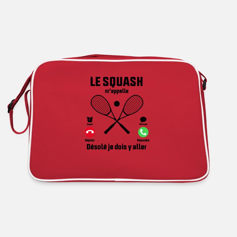 Le Squash m'appelle idée cadeau Squash Sac Retro