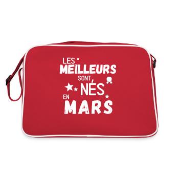 Les meilleurs sont nes en mars - Sac Retro - rouge/blanc - Dos