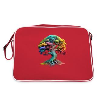 Tree of Life Meditation Celtic Tree of Life - Retro Bag - red/white - Back