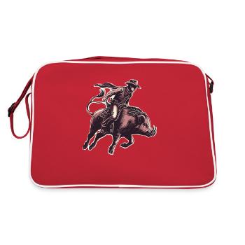 Boar Cowboy - Retro Tasche - Rot/Weiß - Hinten