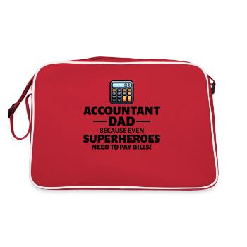 Buchhalter Vater Buchhaltung Finanzen Finanzen Lustig - Retro Tasche - Rot/Weiß - Hinten