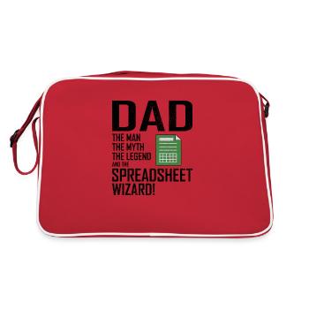 Buchhalter Papa Buchhaltung Finanzen Finanzen Lustig - Retro Tasche - Rot/Weiß - Hinten