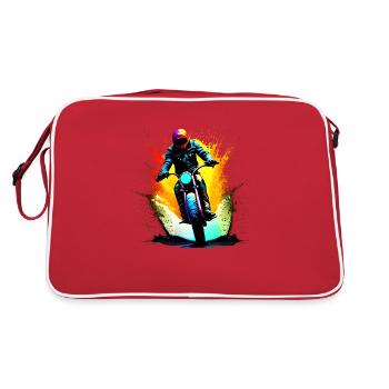 Moto Motocross Fan de moto Motard - Sac Retro - rouge/blanc - Dos