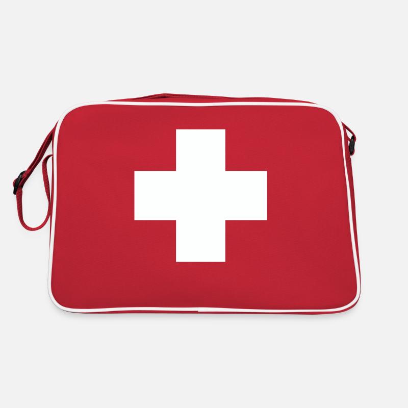 Croix du drapeau suisse - Sac Retro - rouge/blanc