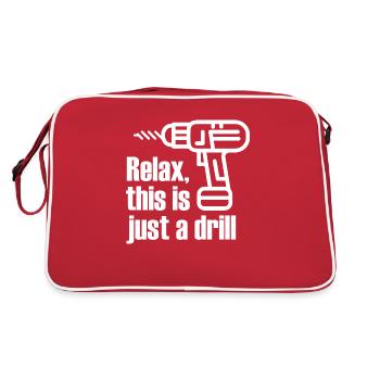 Entspann dich, das ist nur eine Übung - Retro Tasche - Rot/Weiß - Hinten