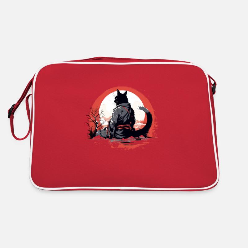 Samurai-Katze Retro Tasche