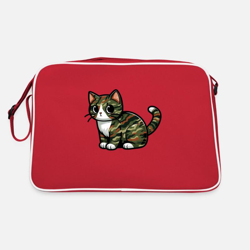 Getarnte Katze Retro Tasche