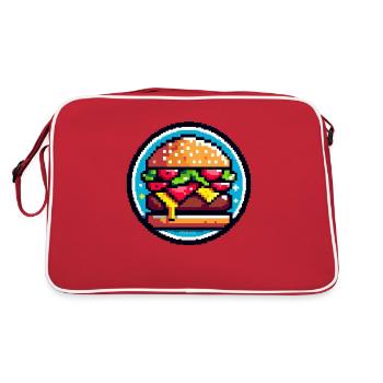 Burger rétro Pixel - Sac Retro - rouge/blanc - Dos