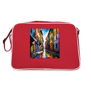 Fantastische Straßen - Retro Tasche - Rot/Weiß - Hinten