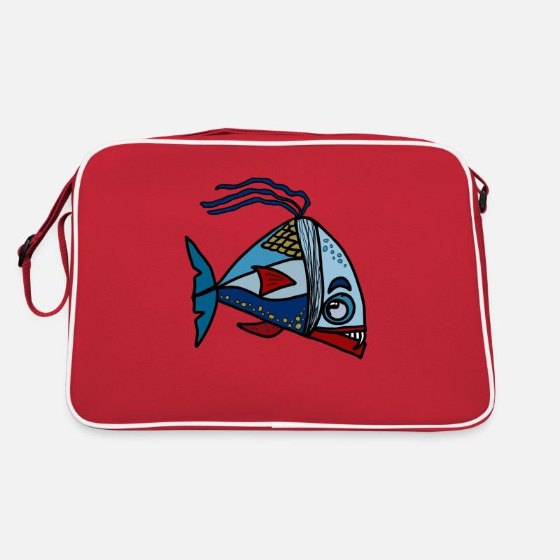 Fisch - Retro Tasche - Rot/Weiß