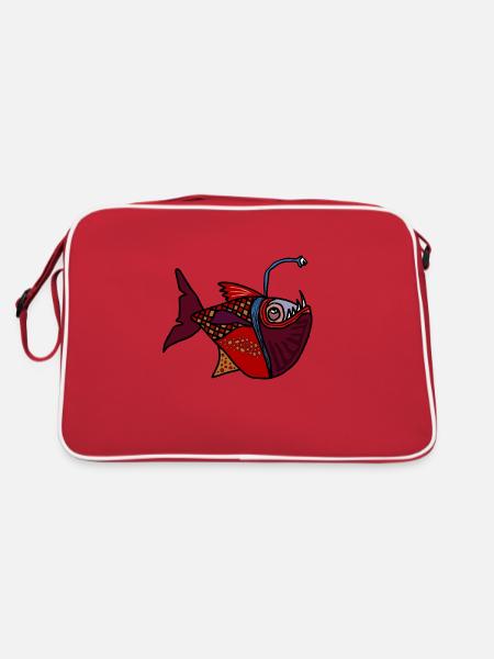 Fisch - Retro Tasche - Rot/Weiß