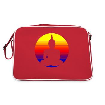 Buddha Monk Namaste Buddhism I Gift - Retro Bag - red/white - Back