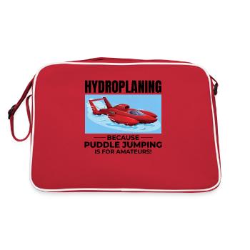 Hydroplane Boat Racing Humor Puddle Jumping Funny - Retro Bag - red/white - Back