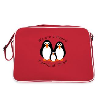We are a Happy Family of Three - Retro Bag - red/white - Back
