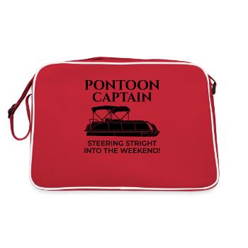 Pontonboot Kapitän Bootsfahrt Abenteuerspaß - Retro Tasche - Rot/Weiß - Hinten