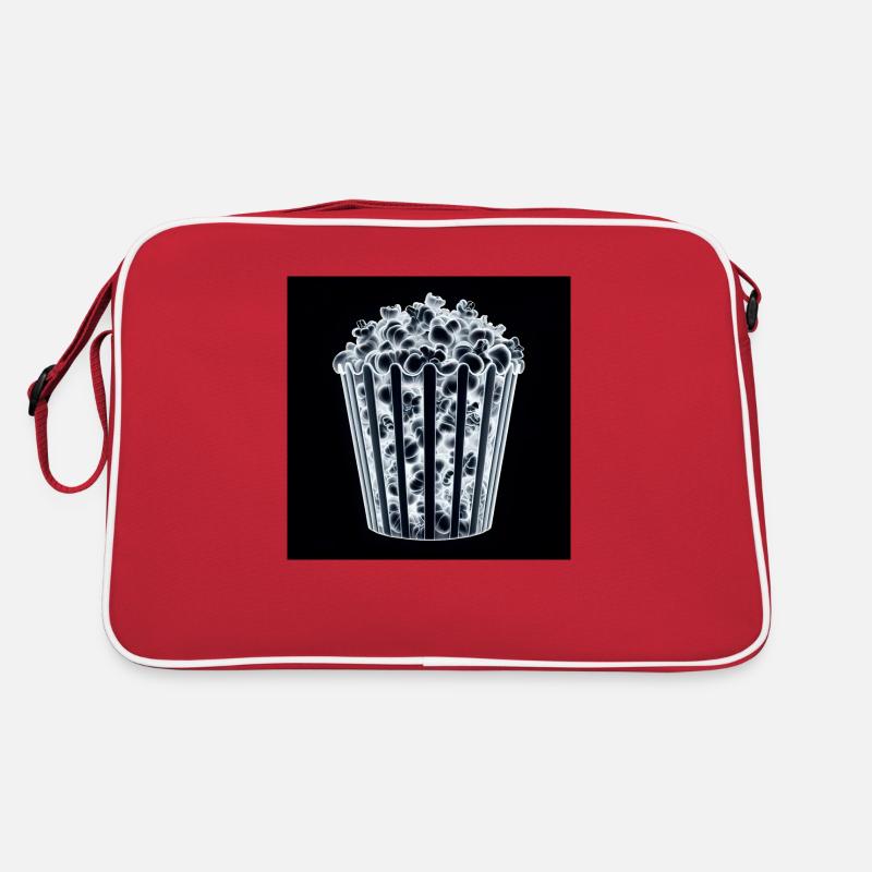 Ray X Popcorn - Retro Tasche - Rot/Weiß