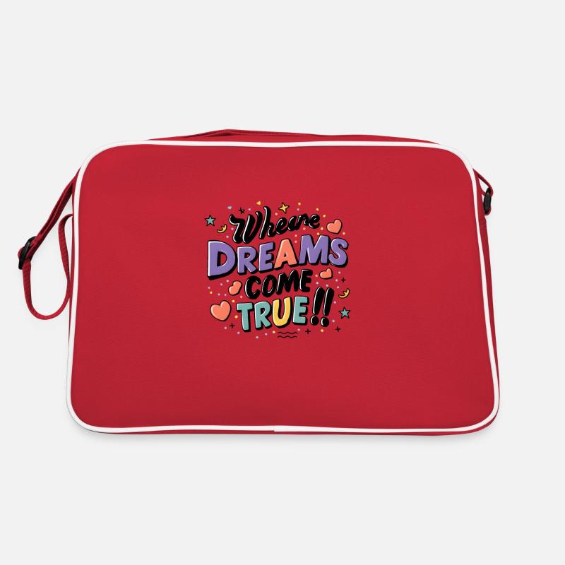 Là où les rêves deviennent réalité - Sac Retro - rouge/blanc