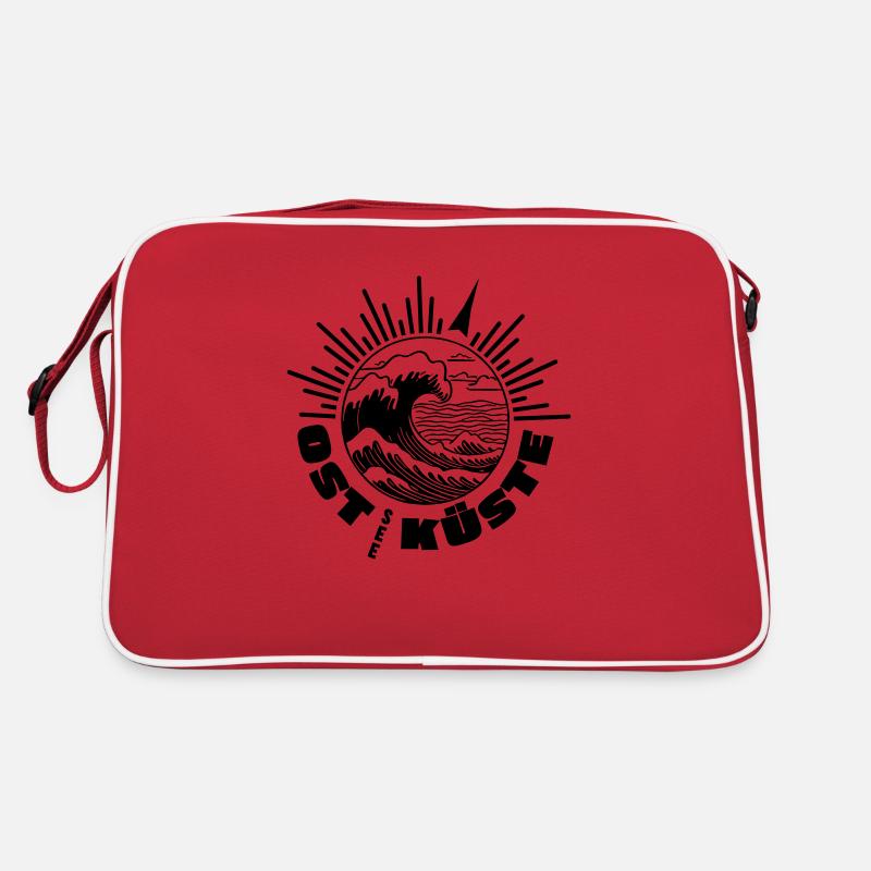 OstseeKueste surf - Retro Tasche - Rot/Weiß