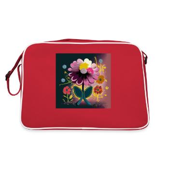 Colorful Blossom Spring Abstraction - Retro Bag - red/white - Back