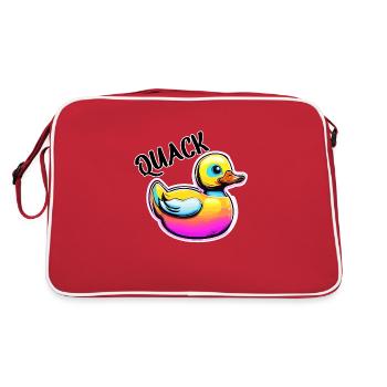 Gummiente / Badeente / Wasser / Badewanne - Retro Tasche - Rot/Weiß - Hinten