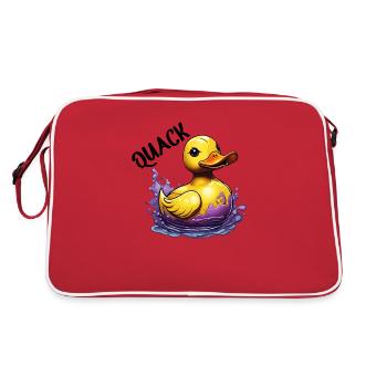 Gummiente / Badeente / Wasser / Badewanne - Retro Tasche - Rot/Weiß - Hinten