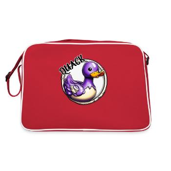 Gummiente / Badeente / Wasser / Badewanne - Retro Tasche - Rot/Weiß - Hinten