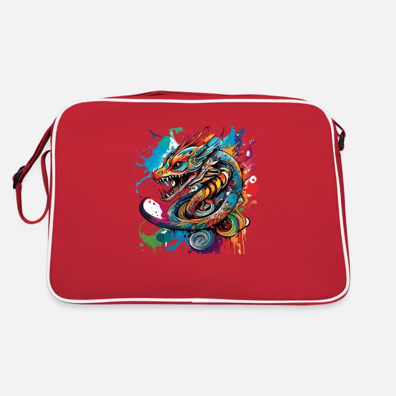 Tattoo / Tier / Kunst / cool / Comic / Drache Retro Tasche