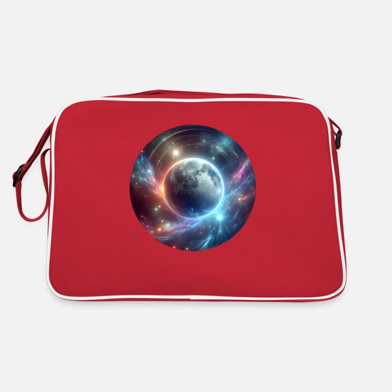 Weltraum - Retro Tasche - Rot/Weiß