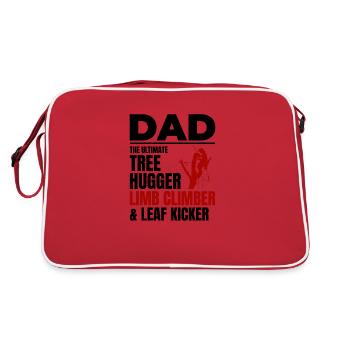 Baumpfleger Vater Baumchirurg Kletterer Klettertrimmer - Retro Tasche - Rot/Weiß - Hinten