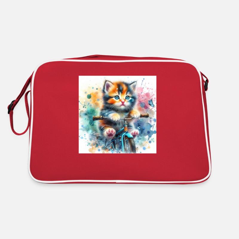 Chaton à vélo Sac Retro