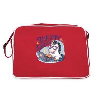 TECH SAVVY UNICORN - Retro Bag - red/white - Back