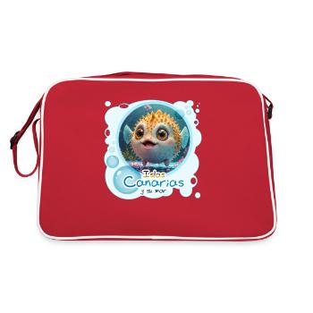 Kugelfisch - Retro Tasche - Rot/Weiß - Hinten