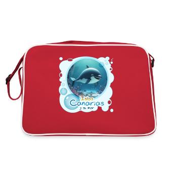 Wal - Retro Tasche - Rot/Weiß - Hinten