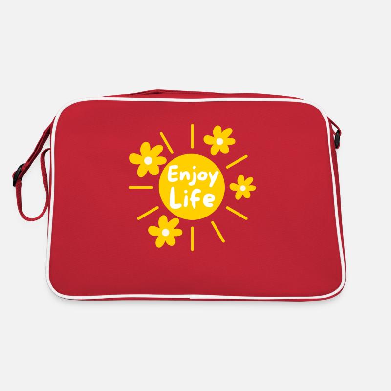 Genieße das Leben Retro Tasche