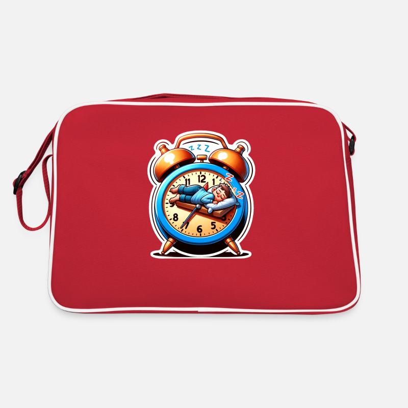 Wecker und Schlafen Retro Tasche