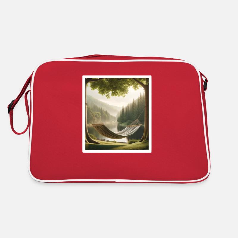 Sauerland Landschaft - Retro Tasche - Rot/Weiß