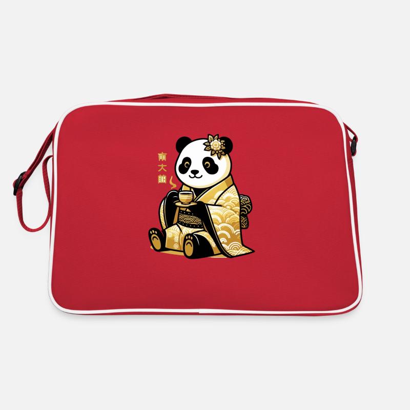 Cute Panda tea time Retro Bag