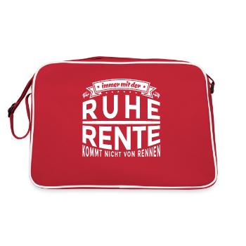 Dicton amusant - Allez-y doucement - Retraité - Sac Retro - rouge/blanc - Dos