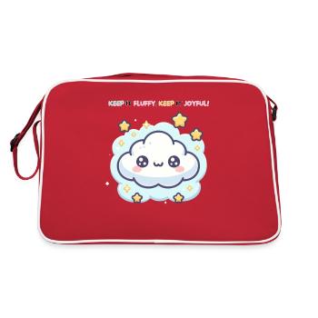 Keep it Fluffy Keep it Joyful ! - Retro Bag - red/white - Back