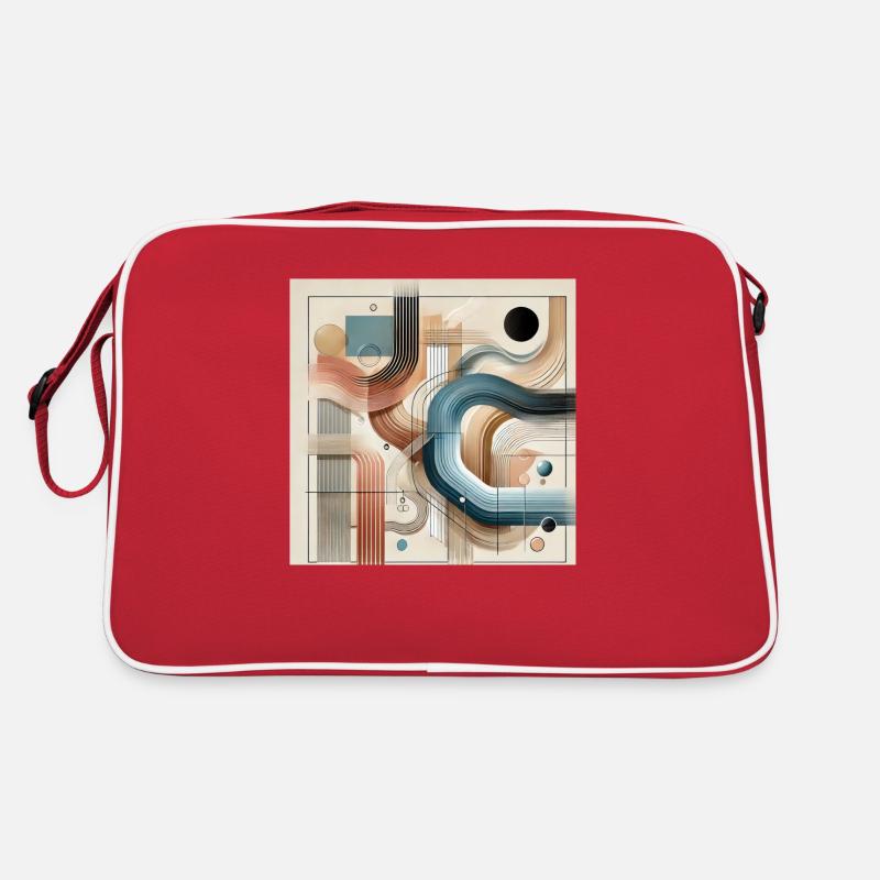 Moderne Eleganz - Abstraktes Gemälde - Retro Tasche - Rot/Weiß