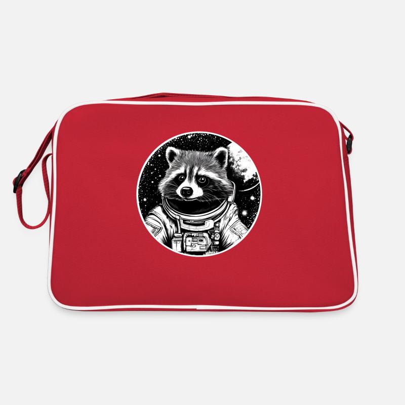 raton laveur astronaute - Sac Retro - rouge/blanc