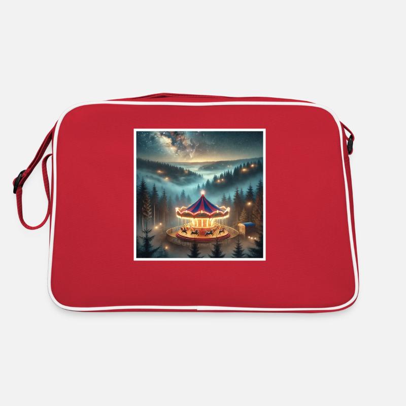 Gedankenkarussell - Retro Tasche - Rot/Weiß