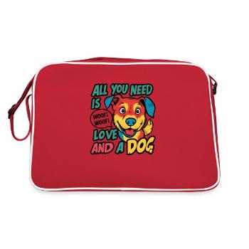 Hündchen - Retro Tasche - Rot/Weiß - Hinten