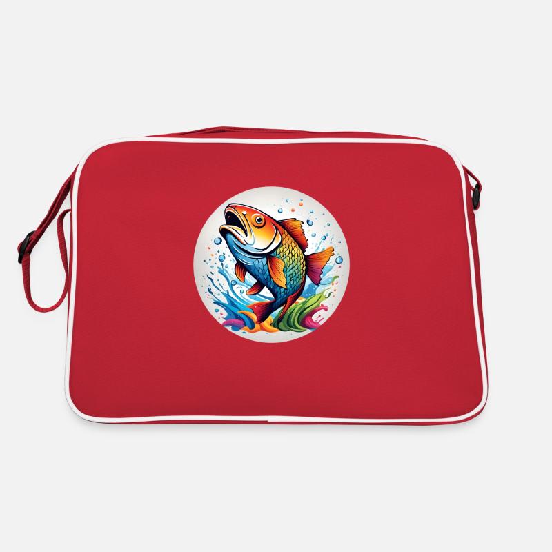 Fisch runder Batch Retro Tasche