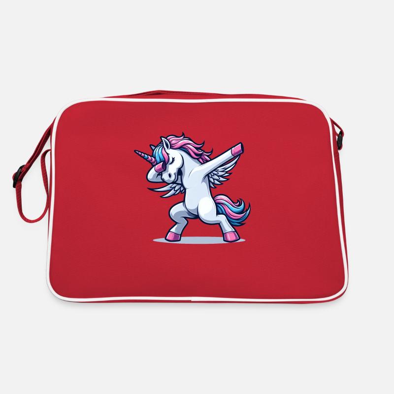 Licorne Dabbing Einhorn - Sac Retro - rouge/blanc