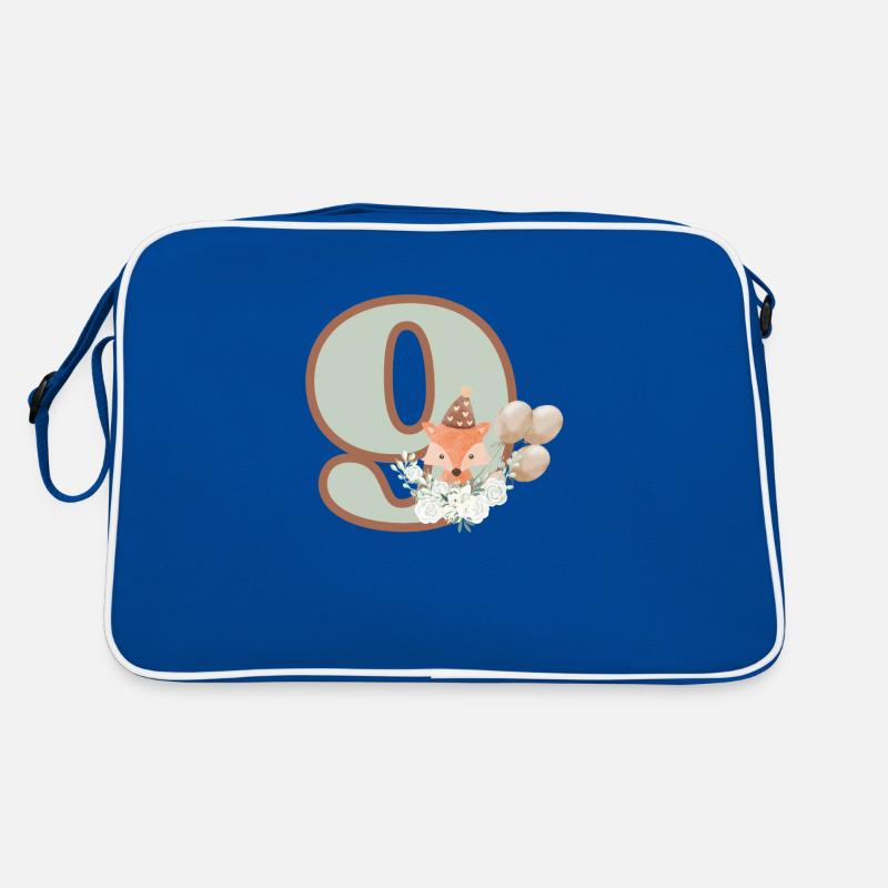 9th Birthday Fox Flowers Retro Bag