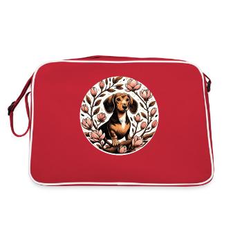 Weiner Hund - Retro Tasche - Rot/Weiß - Hinten