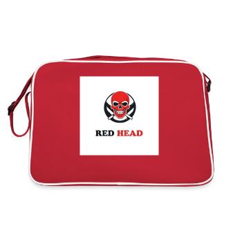 Roter Kopf - Retro Tasche - Rot/Weiß - Hinten