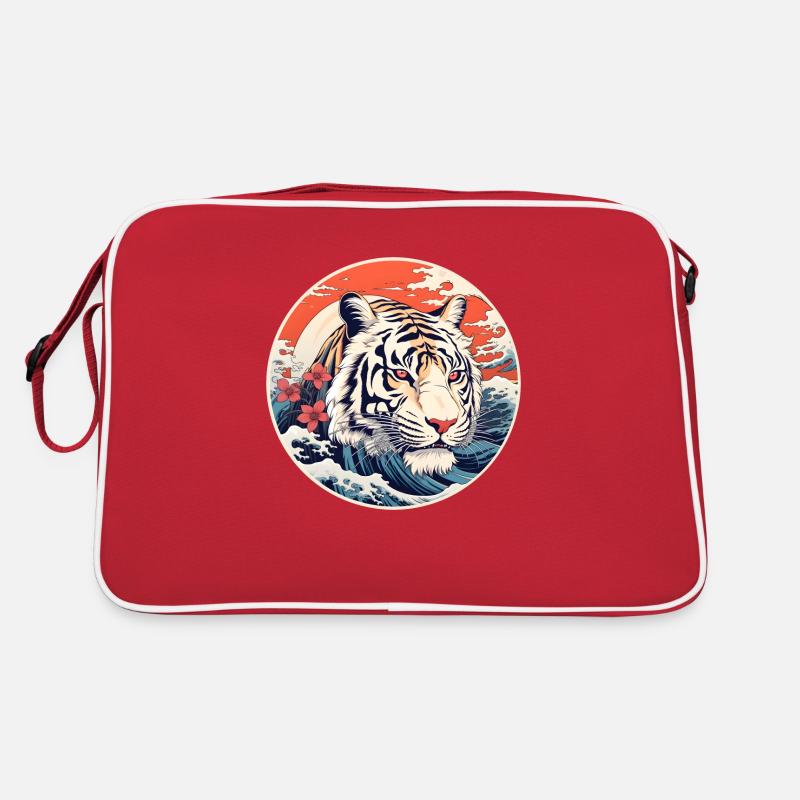 White tiger wave Ukiyo-e Hokusai Retro Bag
